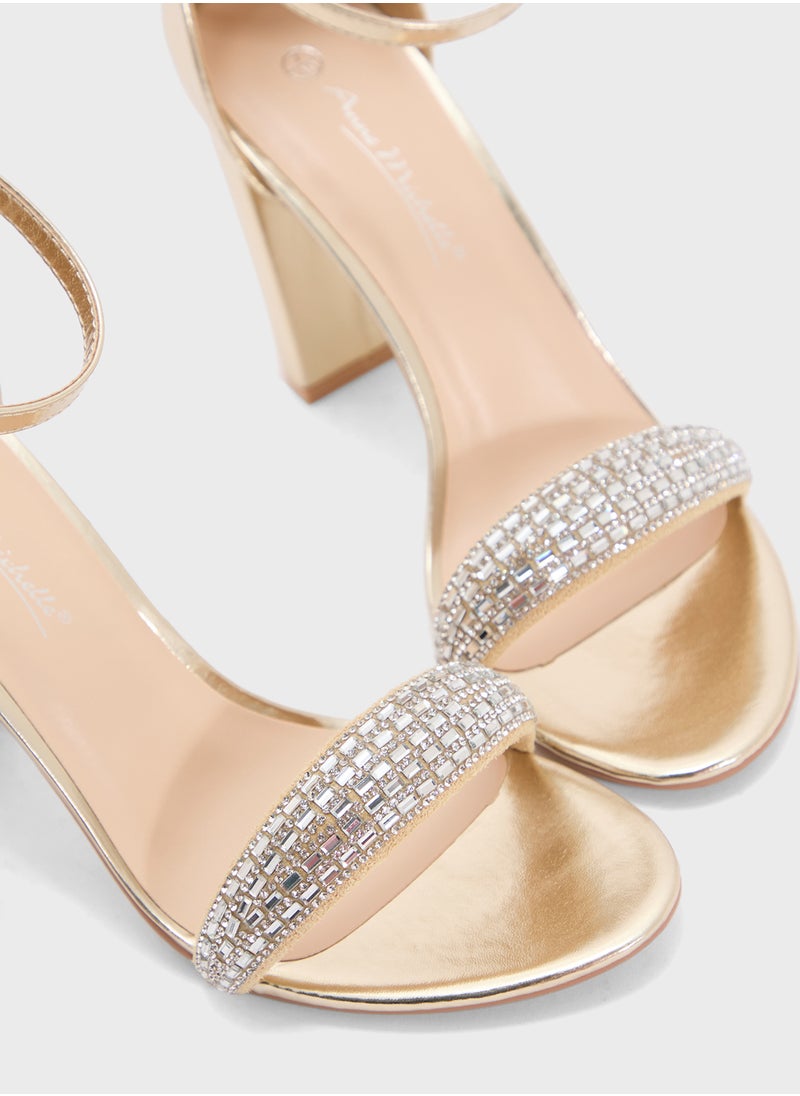 Ginger - Block Heel Sandal With Embellished Strap - Image 1