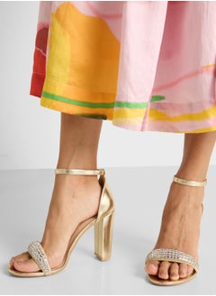 Ginger Block Heel Sandal With Embellished Strap  - Image 5