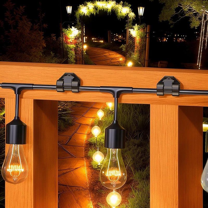 Lewufe Hooks for Outdoor String Lights Clips, Christmas Light Clips Weatherproof, Lights Hanger Hooks for Hanging Christmas Light, Fairy Light, Cable, Holiday Decor - Black, 50 Pack - Image 3