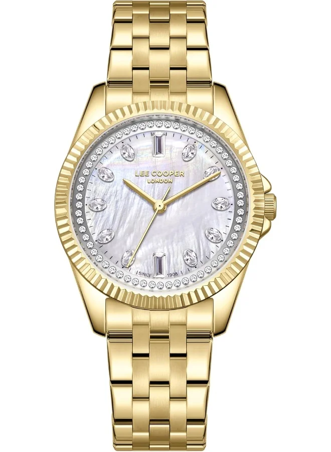 لي كوبر Lee Cooper Women's Watch, Analog Display and Metal Strap - LC08033.120, Gold