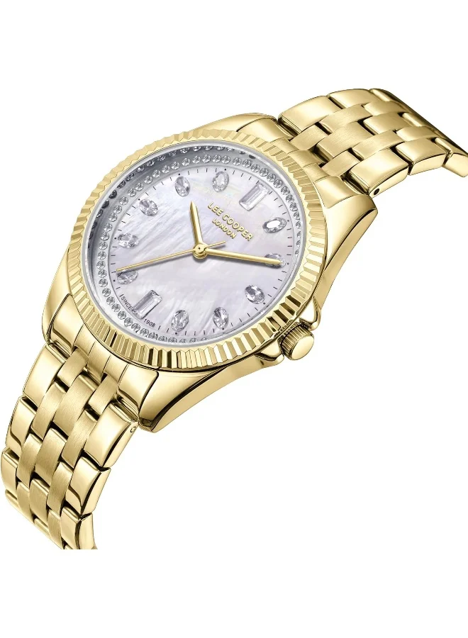 Lee Cooper Lee Cooper Women's Watch, Analog Display and Metal Strap - LC08033.120, Gold