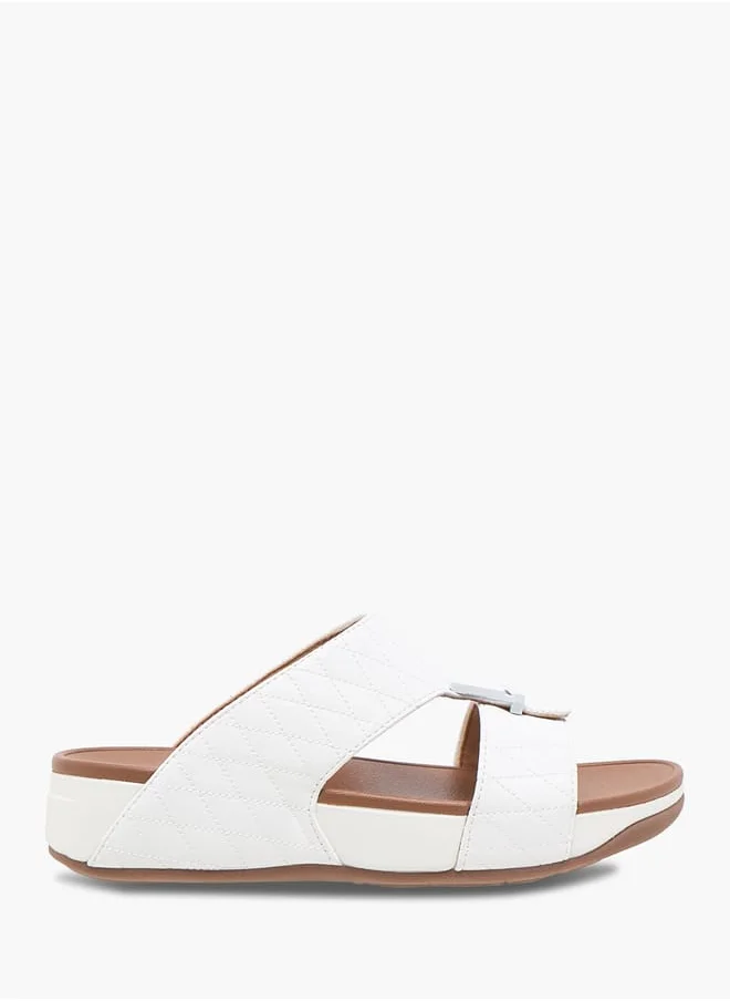 لو كونفورت Boys Embroidered Arabic Sandals with Logo Accent