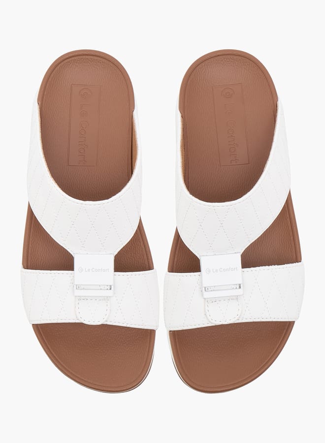 Le Confort Boys Embroidered Arabic Sandals with Logo Accent  - Image 1