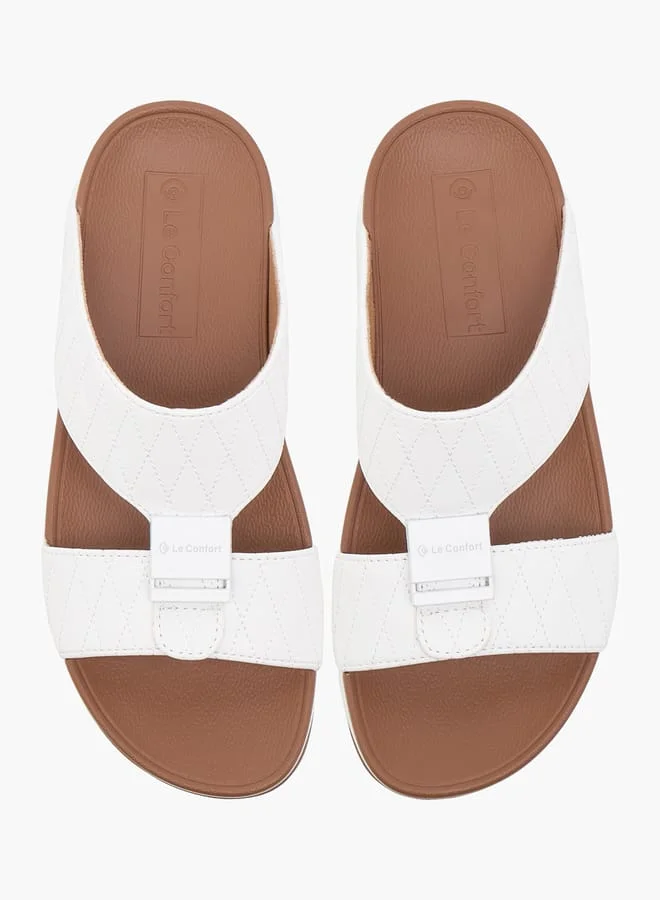 Le Confort Boys Embroidered Arabic Sandals with Logo Accent