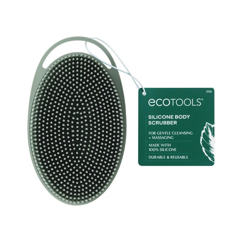 EcoTools Silicone Body Scrubber for Gentle Cleansing  Exfoliating 2in1 Silicone Scrubber  Body Massager Hygienic  Durable Bath Accessory Eco Friendly Vegan  Cruelty Free 1 Count