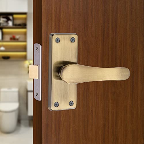 SARDAR Remo Antique 5" Iron Baby Latch Keyless Bathroom Door Handle Set/Mortise Door Pull Handle With Baby Latch - Image 1