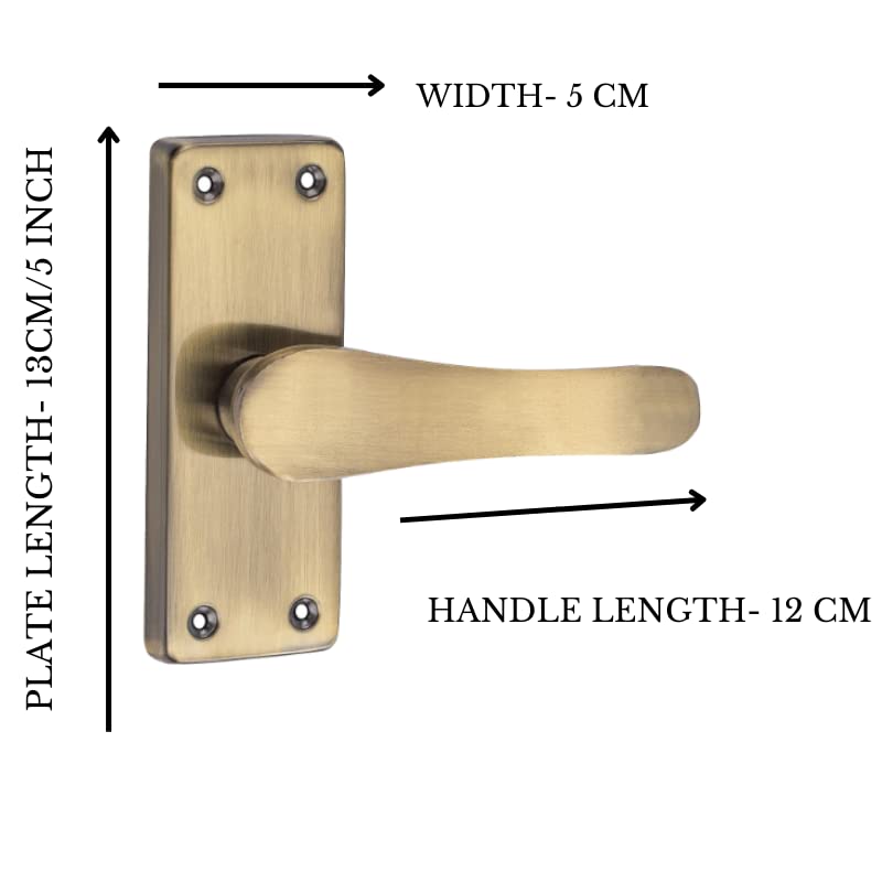 SARDAR Remo Antique 5" Iron Baby Latch Keyless Bathroom Door Handle Set/Mortise Door Pull Handle With Baby Latch - Image 2