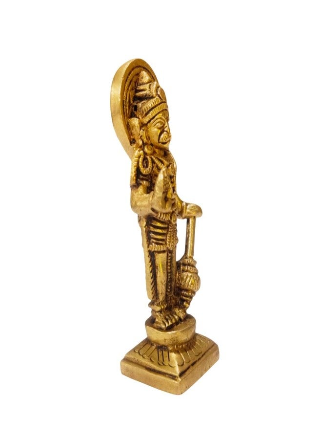 ARKAM Brass Hanuman Murti/Balaji Statue/Maruti Idol/Pital Anjaneya Idol - Antique Brass Idol for Home/Temple/Office (Height: 9 cm, Weight:180 GMS) - Image 3