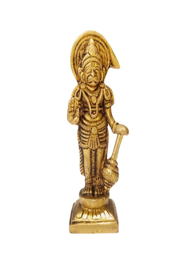 ARKAM Brass Hanuman Murti/Balaji Statue/Maruti Idol/Pital Anjaneya Idol - Antique Brass Idol for Home/Temple/Office (Height: 9 cm, Weight:180 GMS) - Image 1