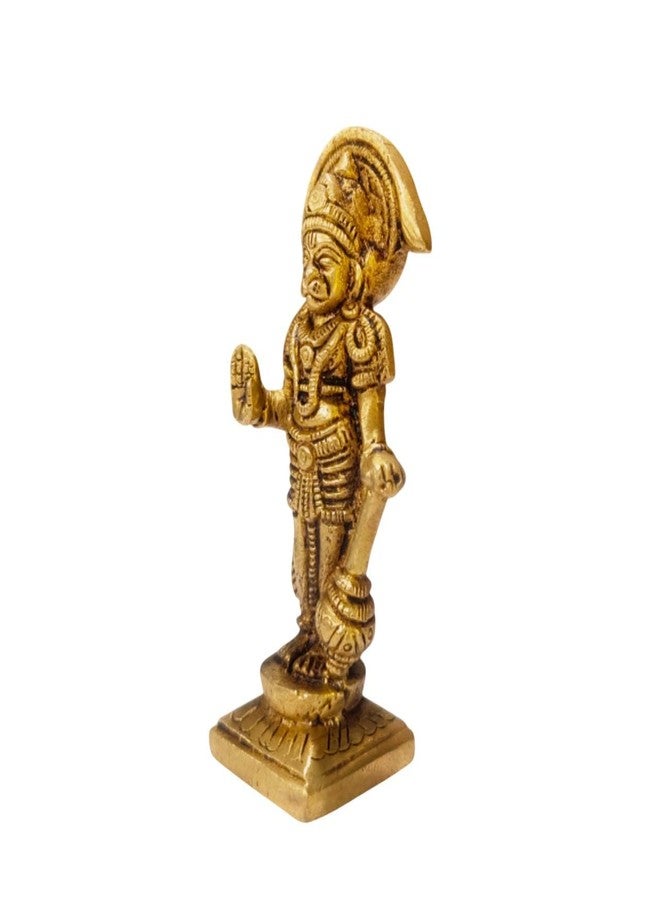 ARKAM Brass Hanuman Murti/Balaji Statue/Maruti Idol/Pital Anjaneya Idol - Antique Brass Idol for Home/Temple/Office (Height: 9 cm, Weight:180 GMS) - Image 2