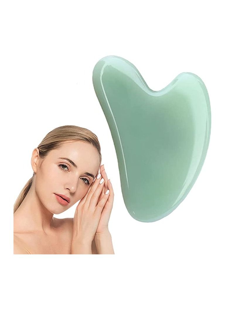 أداة تدليك Gua Sha Face Spa تدليك الوجه ، أداة تدليك الوجه بحجر اليشم ، أداة تدليك Guasha لكشط الوجه الطبيعي التخسيس مدلك أكثر سلاسة وأكثر صحة للبشرة والوجه والرقبة - Image 1