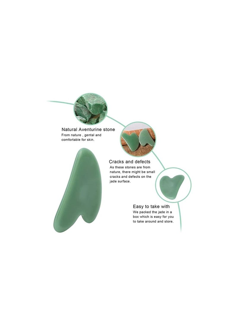 أداة تدليك Gua Sha Face Spa تدليك الوجه ، أداة تدليك الوجه بحجر اليشم ، أداة تدليك Guasha لكشط الوجه الطبيعي التخسيس مدلك أكثر سلاسة وأكثر صحة للبشرة والوجه والرقبة - Image 5