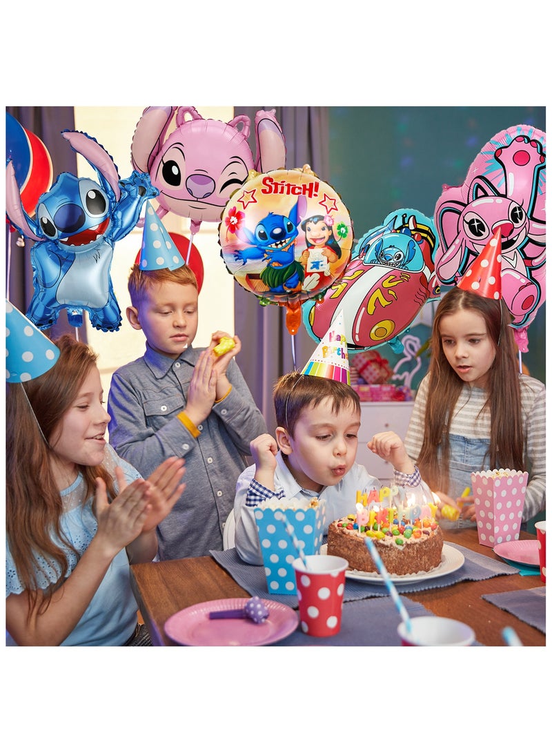 FRUITFUL PARTY Stitch Party Decoration Balloons, 8 pcs Stitch Balloons, Including Stitch Foil Balloons and Spaceship Foil Balloons Stitch Foil Aluminium Balloons for Stitch Party Decoration Supplies - Image 5