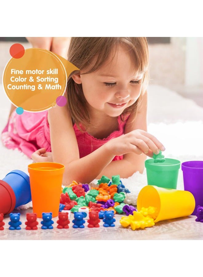 Bmag Counting Bears with Matching Sorting Cups, Preschool Learning Toys Color Recognition and Math Learning Games, STEM Educational Toy Gift for Kids Age 3 4 5 Year Old Boys Girls - Image 3
