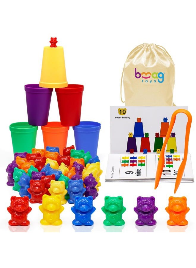 Bmag Counting Bears with Matching Sorting Cups, Preschool Learning Toys Color Recognition and Math Learning Games, STEM Educational Toy Gift for Kids Age 3 4 5 Year Old Boys Girls - Image 1