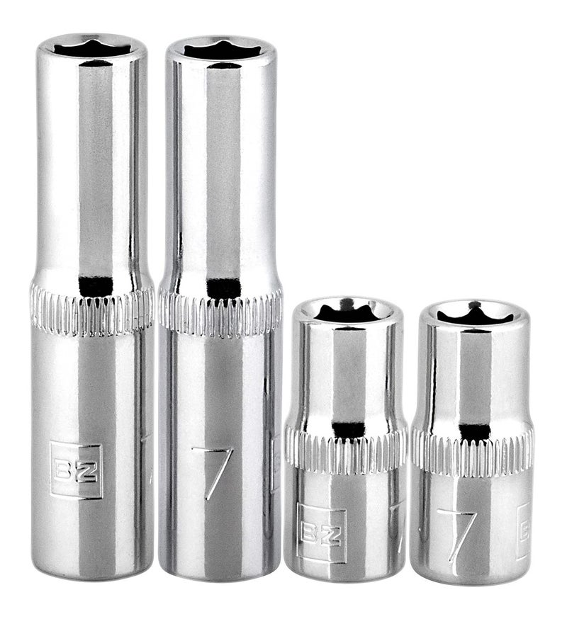 BRAZEN 7mm Socket Four Pack 14 Drive Multi Type