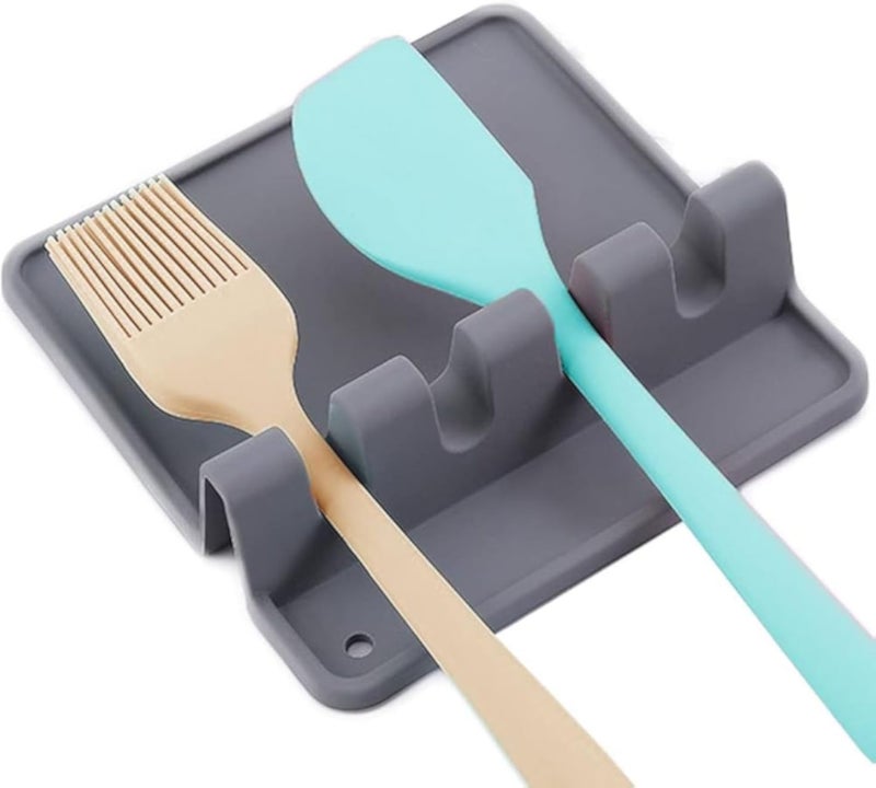 حامل ملاعق سيليكون كبير لأسطح المطبخ، لتنظيم أدوات الطبخ المتعددة بلون حليبي أنيق، مثالي للملاعق والمغارف وأدوات الطبخ اليومية.