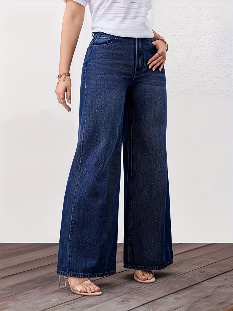 Women'S Denim Trousers That Are Versatile And Stylish, Featuring High-Waisted Wide-Leg Design, Focusing on Trendy Pieces for Fashionable Ladies - Image 5