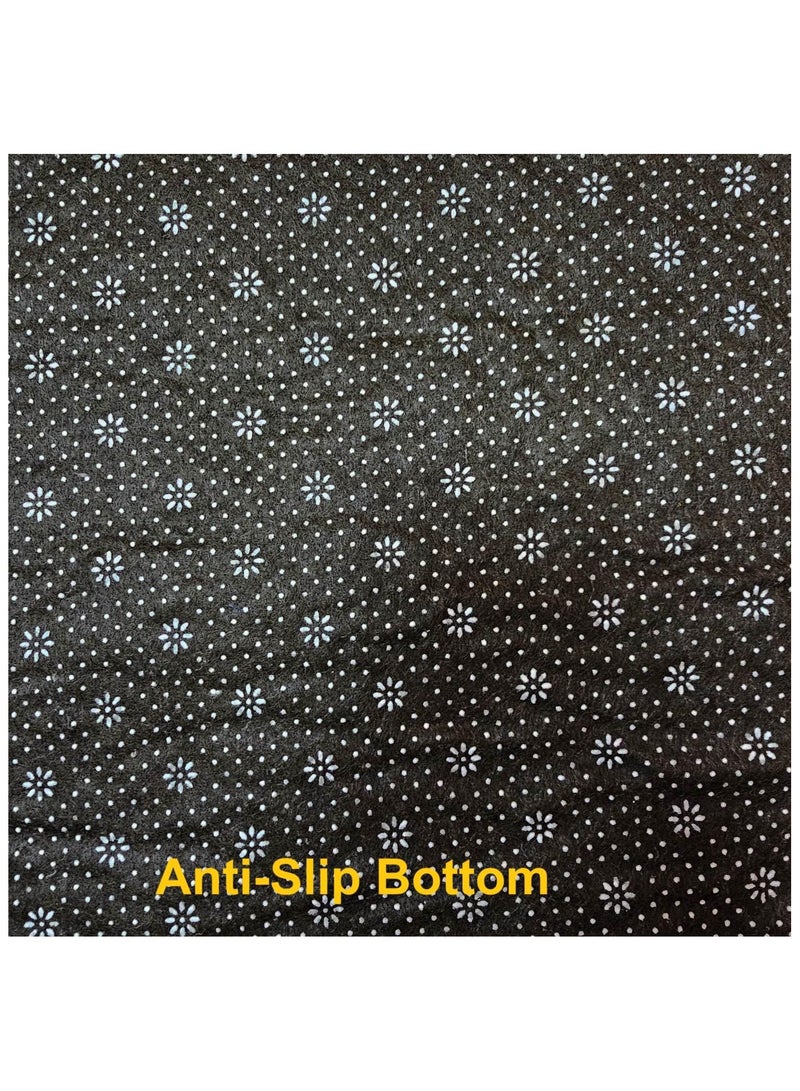 Prayer Mat Anti-Slip Velvet Top Prayer Rug 80 x 120 cm Blue  - Image 2