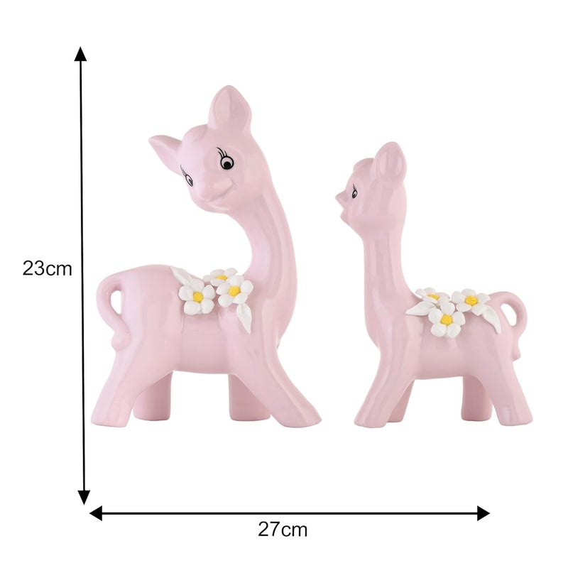 Xtore Modern fox Pair Ceramic Art Figurine Beautiful Home Decor Pack of 2 PINK - Image 4
