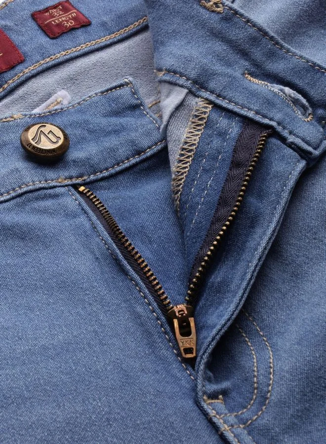 شركة المرآب الهندية Men Slim Fit Solid Mid-Rise Jeans