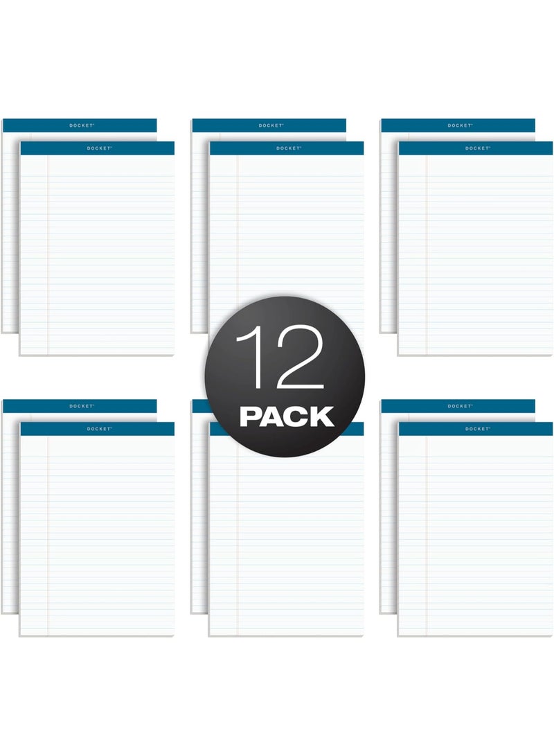TOPS TOPS Docket Writing Pads, 8-1/2" x 11-3/4", Legal Rule, White Paper, 50 Sheets, 12 Pack (63410) - Image 3