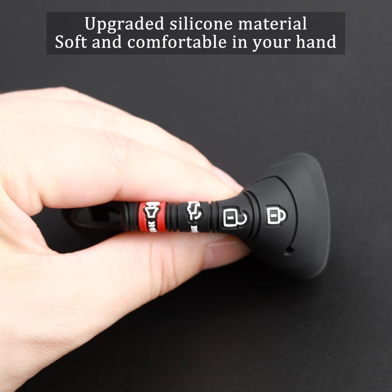 TANDRIVE Key Fob Cover for Toyota 2026 2025 2024 Tacoma and 2026-2022 Tundra, 4-Button, Silicone, 2-Pack, Black and Gray - Image 5