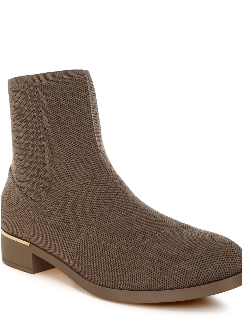 London Rag Women's Knitted Sock Boots in Taupe - Image 3