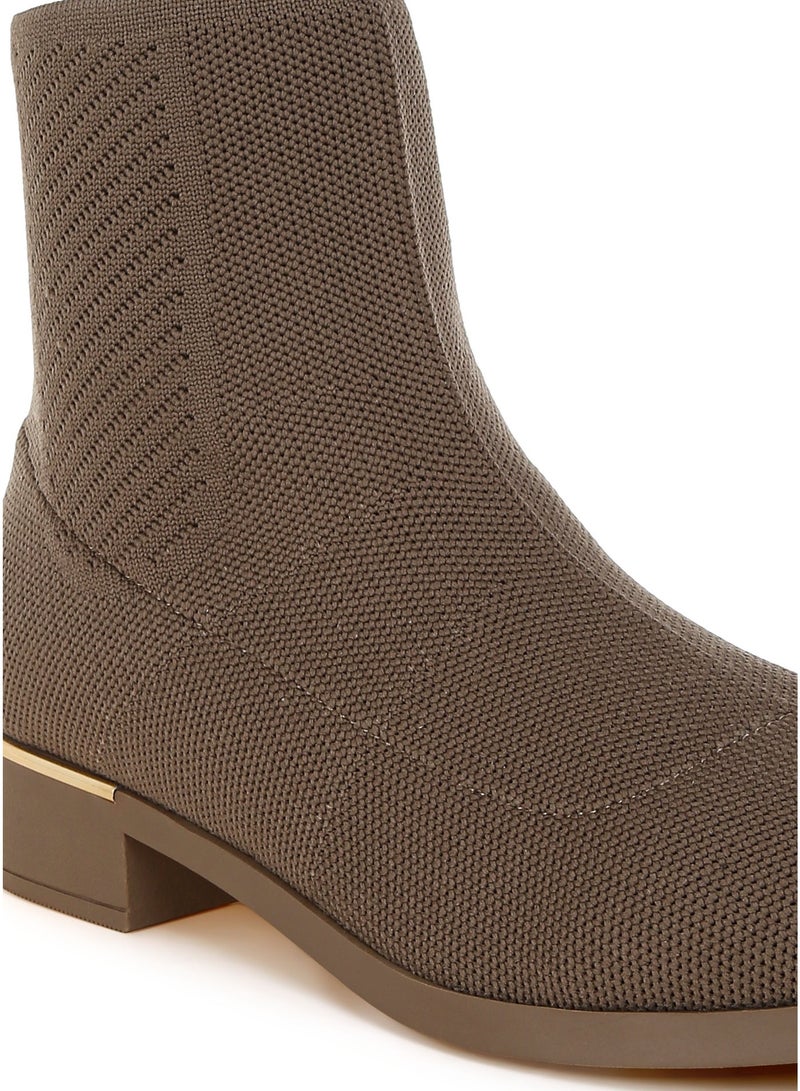 London Rag Women's Knitted Sock Boots in Taupe - Image 5