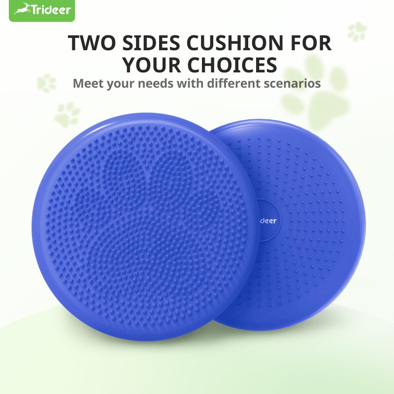 Trideer Trideer Inflated Wobble Cushion - Wiggle Seat for Sensory Kids(Multiple Colors), Balance Disc (Extra Thick), Flexible Seating for All Age (Blue)  - Image 2