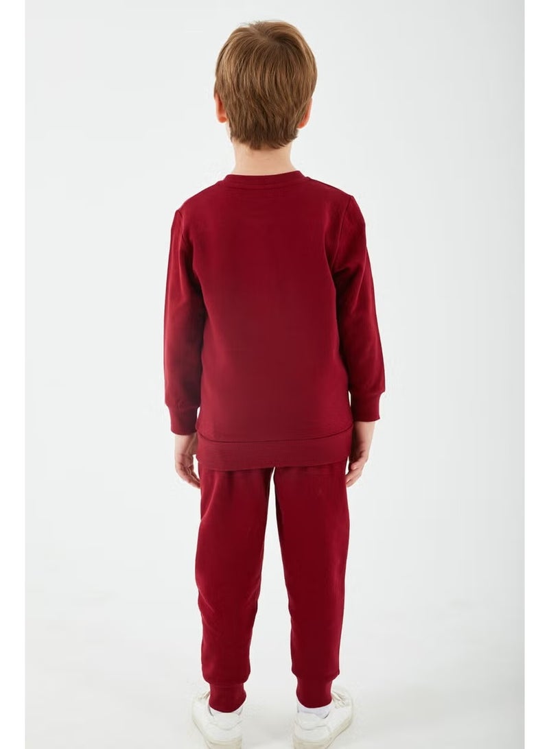 U.S. Polo Assn. BASE. Polo Assn. Base. Polo Assn Licensed Classic Claret Red Boys Crew Neck Tracksuit Suit - Image 4