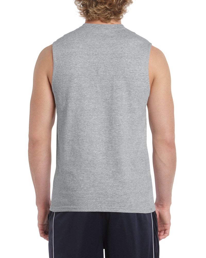 Gildan mens Ultra Cotton 6 oz. Sleeveless T-Shirt(G270)-RED-XL - Image 2