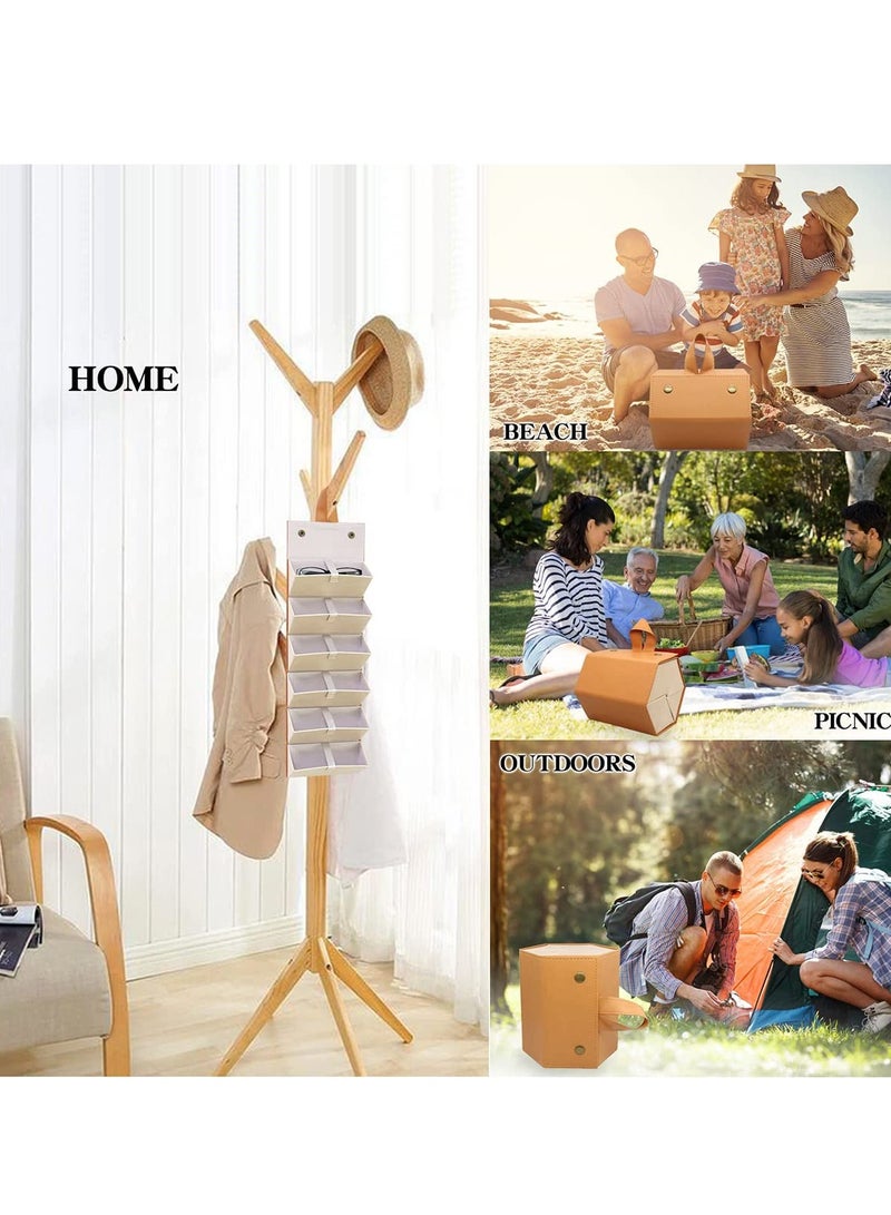 Barakah Sunglass Eyeglass Organizer Collector 6 Slot PU Eyeglasses Storage Case Box Multiple Hanging Eyewear Display - Image 5