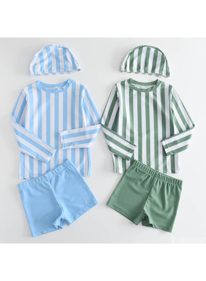 Bumblebee boys' Swimwear Kids' Long-sleeve Separated Swimming Suit Set With Swim Trunks - Image 4