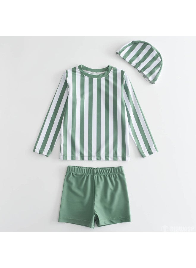 Bumblebee boys' Swimwear Kids' Long-sleeve Separated Swimming Suit Set With Swim Trunks - Image 2