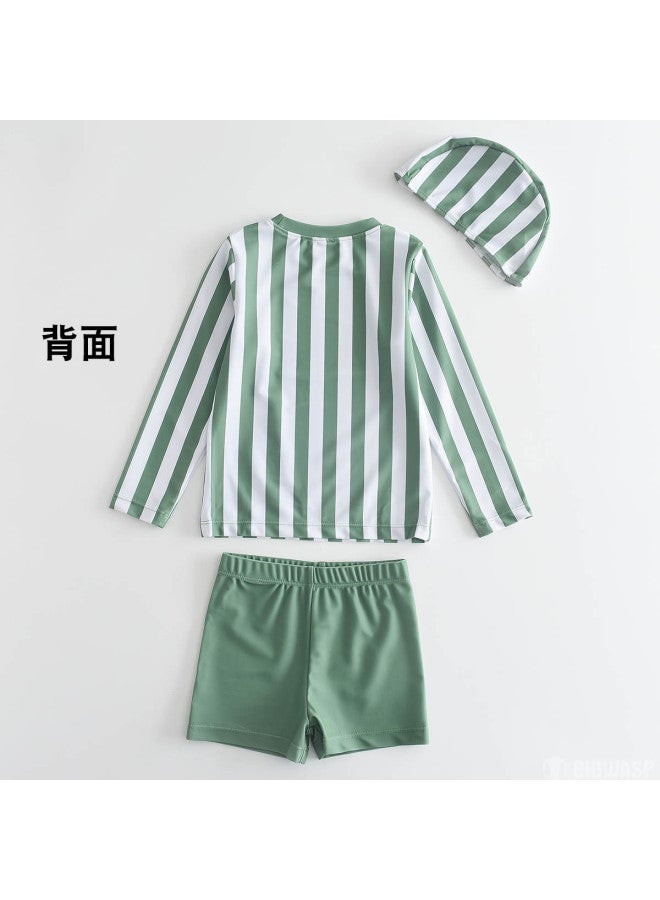 Bumblebee boys' Swimwear Kids' Long-sleeve Separated Swimming Suit Set With Swim Trunks - Image 3