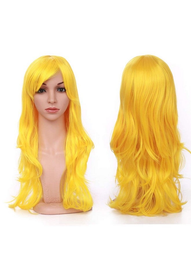 Hairro 23 Inch Long Yellow Anime Cosplay Wig Synthetic Hair Curly