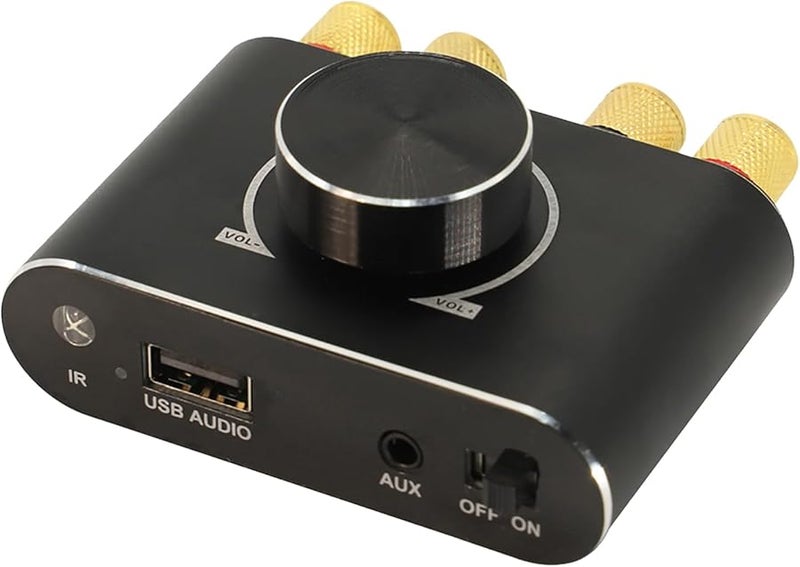 Black Bluetooth Amplifier Board 15W Stereo Audio Power Amplifier 12V 24V USB AUX Input Remote - Image 1