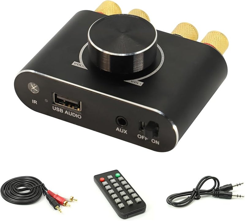 Black Bluetooth Amplifier Board 15W Stereo Audio Power Amplifier 12V 24V USB AUX Input Remote - Image 3