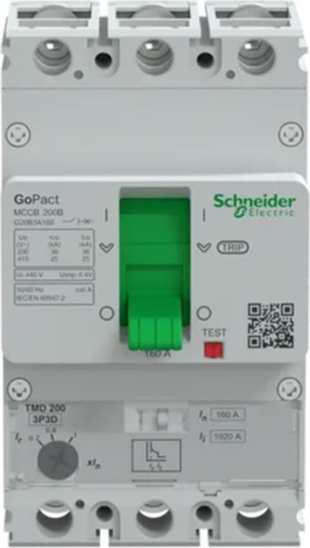 Schneider GOPACT MCCB G20B3A50 160A 25kA SWITCH WITH ADJUSTING RANGE (200B, 3P3D)  - Image 4