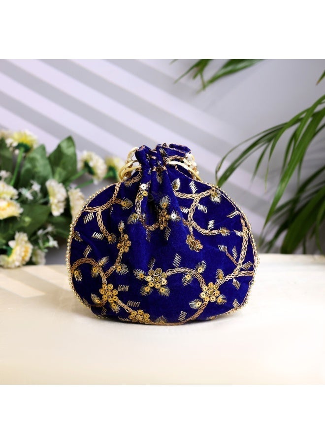 Handcrafted Silk Potli Bag for Women Traditional, Perfect for Weddings & Special Occasions - Image 2