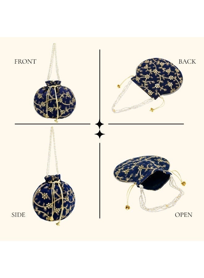 Handcrafted Silk Potli Bag for Women Traditional, Perfect for Weddings & Special Occasions - Image 5