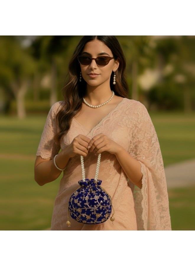 Handcrafted Silk Potli Bag for Women Traditional, Perfect for Weddings & Special Occasions - Image 3