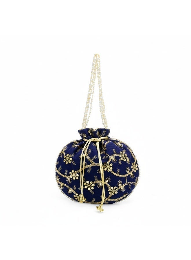 Handcrafted Silk Potli Bag for Women Traditional, Perfect for Weddings & Special Occasions - Image 1