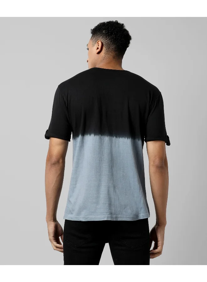 Campus Sutra Men's Multicolour Colourblocked Regular Fit Casual T-Shirt