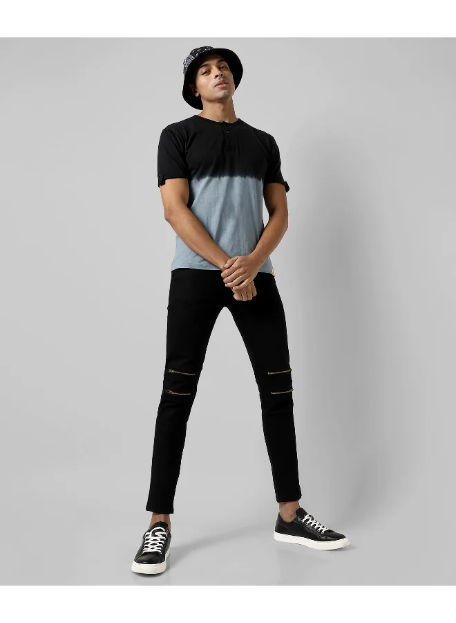 Campus Sutra Men's Multicolour Colourblocked Regular Fit Casual T-Shirt
