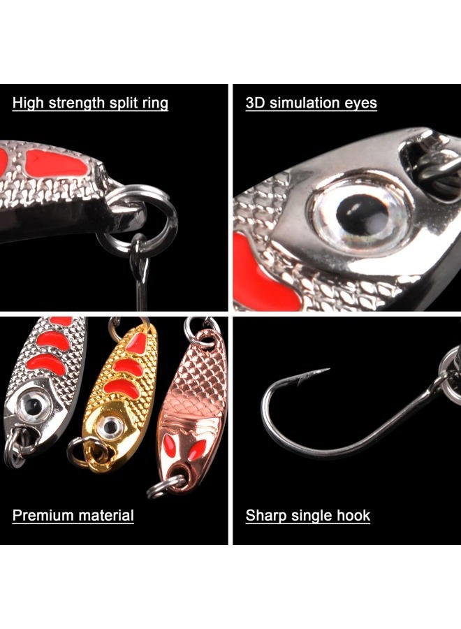 VATEICO Spoon Fishing Lures,12pcs Blade Spoons Spinnerbait with Single Hook Saltwater Jig Lure Trout Bass Salmon Pike Walleye Spinner Baits Kit for Char Perch Type A - Image 3