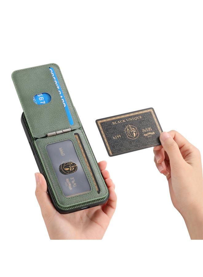 erorex Case For iPhone 16 Pro Max Carbon Fiber MagSafe Vertical Flip Card Bag Phone Case - Image 4