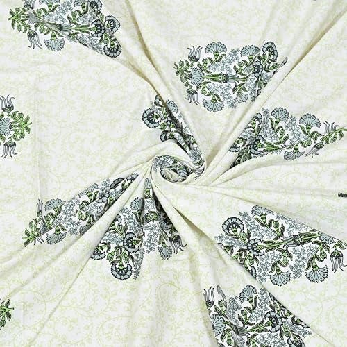 EasyGoods® Cotton Bedsheet for Single Bedsheet with 1 Pillow Cover 60x90 Inch, Handcrafted Bed Sheets (Green-2) - Image 4
