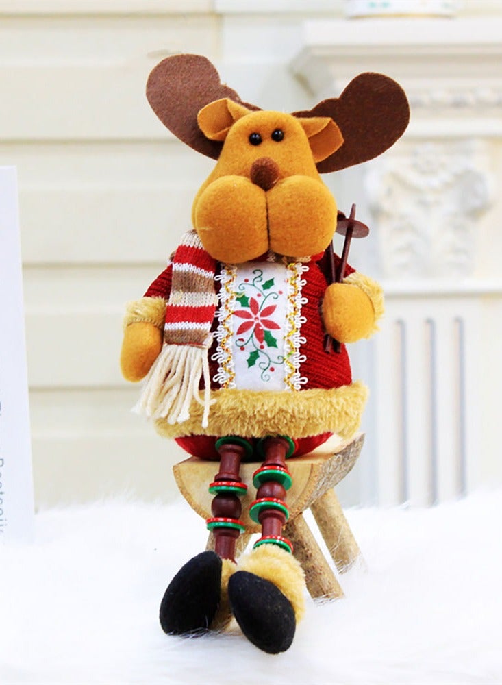 TAPIT Christmas Plush Stuffed Doll Decorations Christmas Elves Santa Reindeer Snowman Figurine Decorations Standing Long Legs Doll Toys Xmas Fireplace Home Decoration for Xmas Party 1PCS - Image 1
